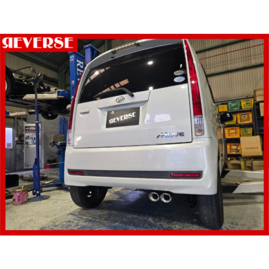 L175S ムーブ メーカー不明 ワンオフ？ マフラー 希少 リバース ムーブカスタム(L175S)用 オーバル2本出しマフラー REV-10M