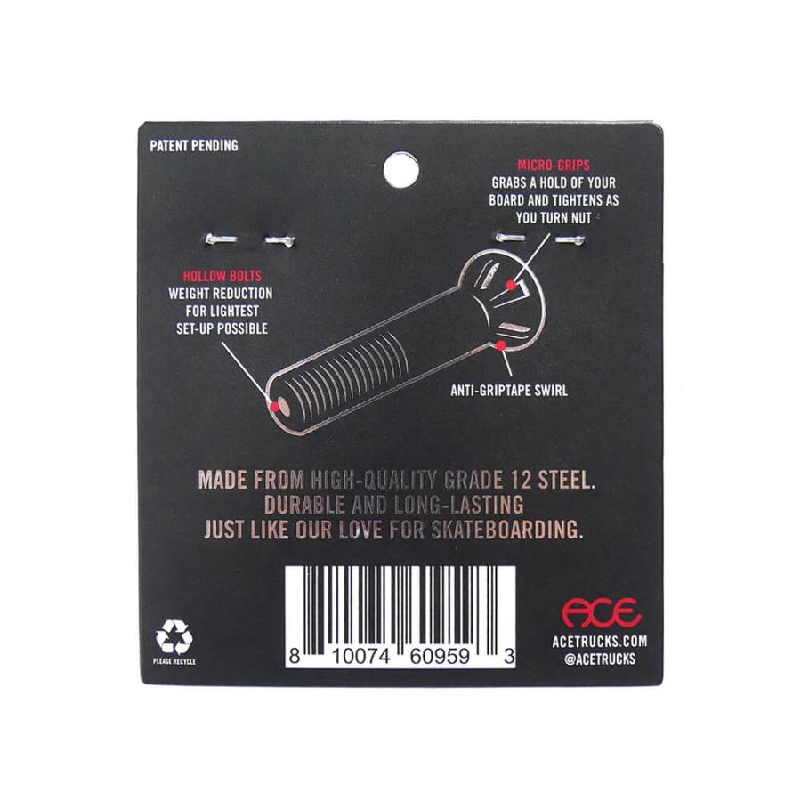 ACE BOLT エース ボルト（六角）11/4インチ AF1 HOLLOW HARDWARE ALLEN BLACK スケートボード