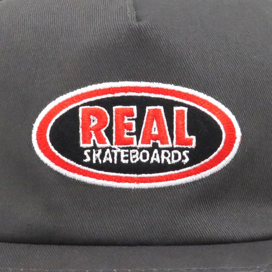 REAL CAP リアル キャップ OVAL EMB SNAPBACK CHARCOAL/RED スケートボード スケボー｜cs-skate｜05
