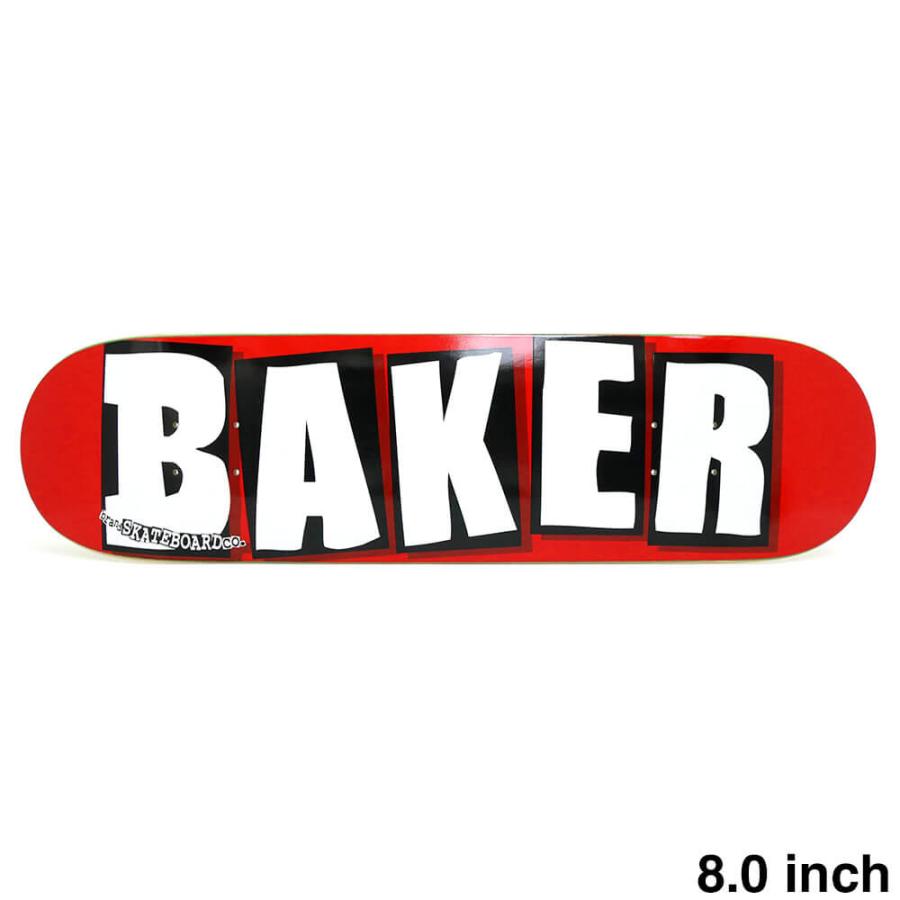 BAKER（ベイカー） BAKER DECK デッキ TEAM BRAND LOGO RED/WHITE 8.0
