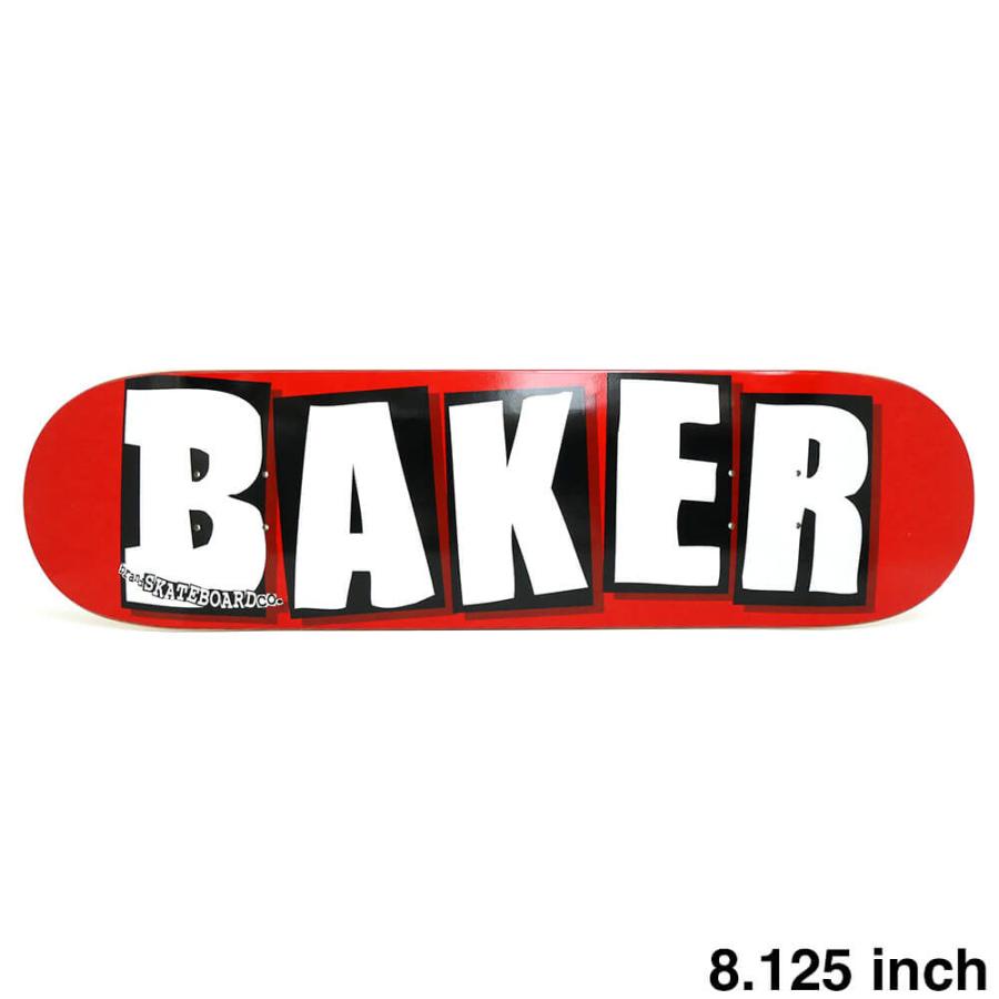 BAKER DECK ベイカー デッキ TEAM BRAND LOGO RED/WHITE 8.125