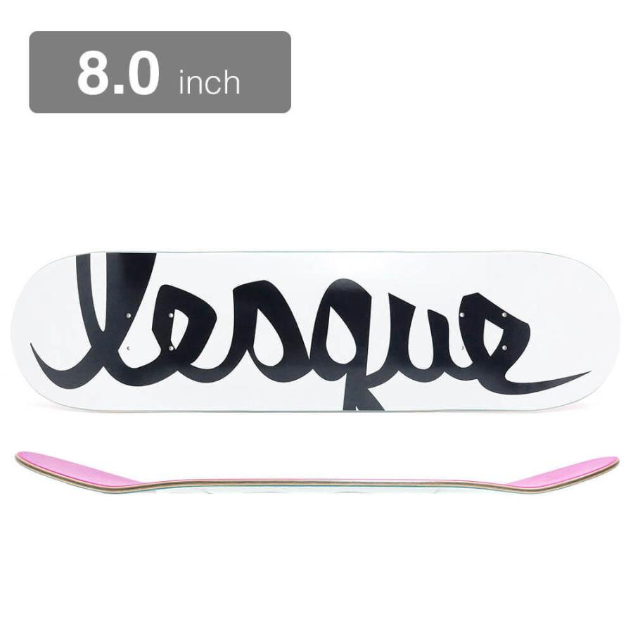 激安LESQUE DECK レスケ BLACK TEAM WHITE 8.0 デッキ スケボー LOGO