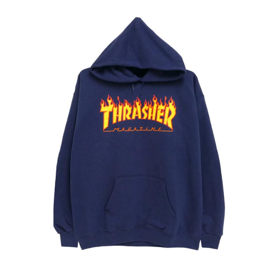 THRASHER HOOD スラッシャー パーカー FLAME NAVY（US企画） スケート 