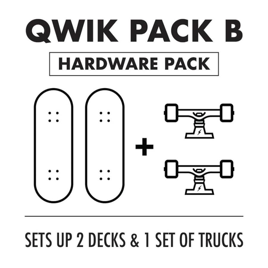 トラック、ウィールなし QWIK TRUKS クイックトラックス パーツ PACK B（2 DECK ＆ 1SET TRUCKS