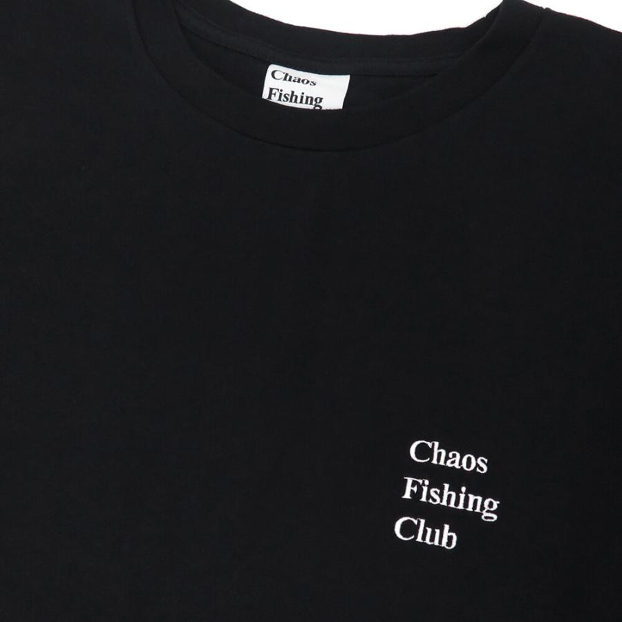 CHAOS FISHING CLUB T-SHIRT カオスフィッシングクラブ Tシャツ LOGO CREWNECK BLACK スケートボード スケボー｜cs-skate｜02