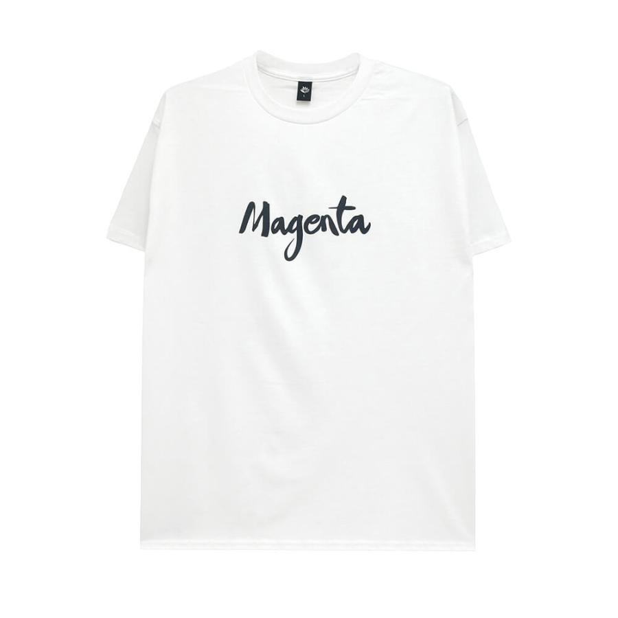 MAGENTA T-SHIRT マゼンタ Tシャツ SCRIPT WHITE スケートボード