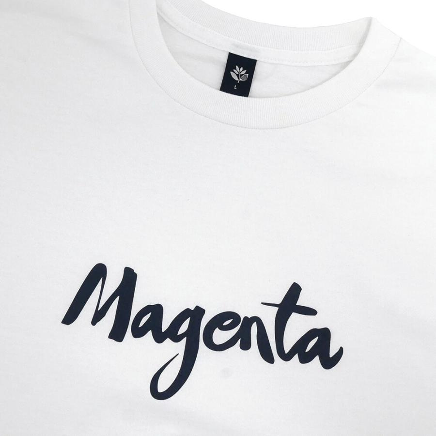 MAGENTA T-SHIRT マゼンタ Tシャツ SCRIPT WHITE スケートボード