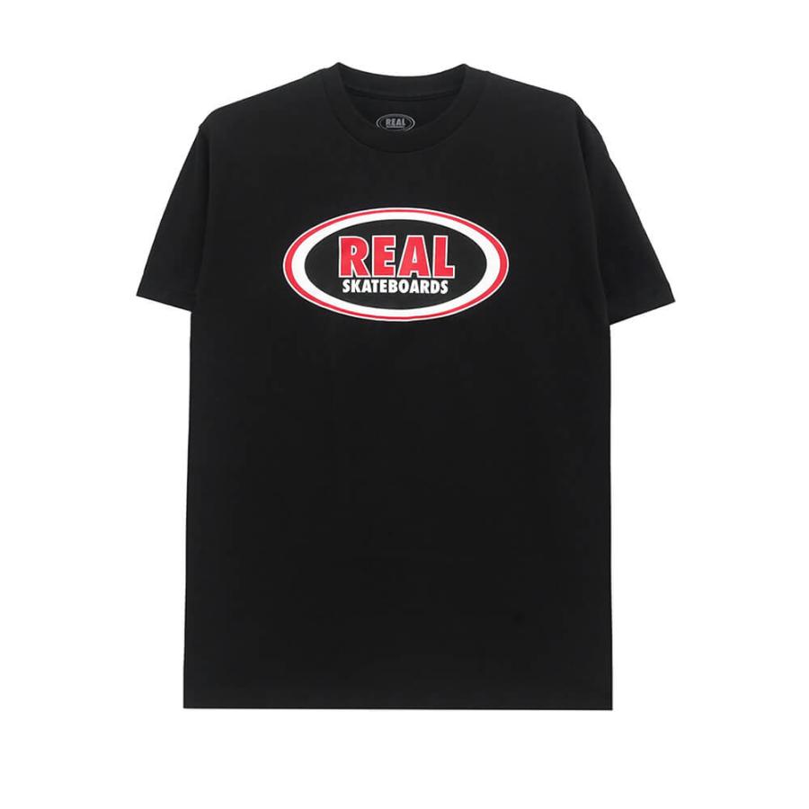 REAL T-SHIRT リアル Tシャツ OVAL BLACK/RED/WHITE スケートボード