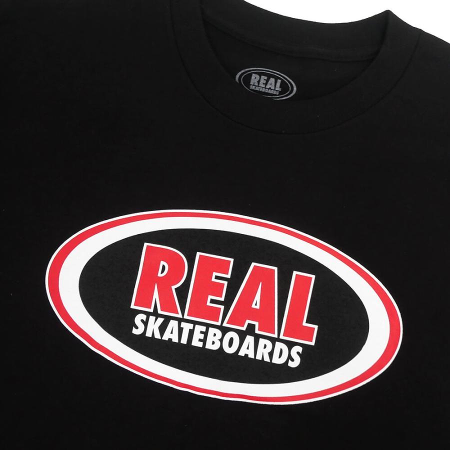 REAL T-SHIRT リアル Tシャツ OVAL BLACK/RED/WHITE スケートボード