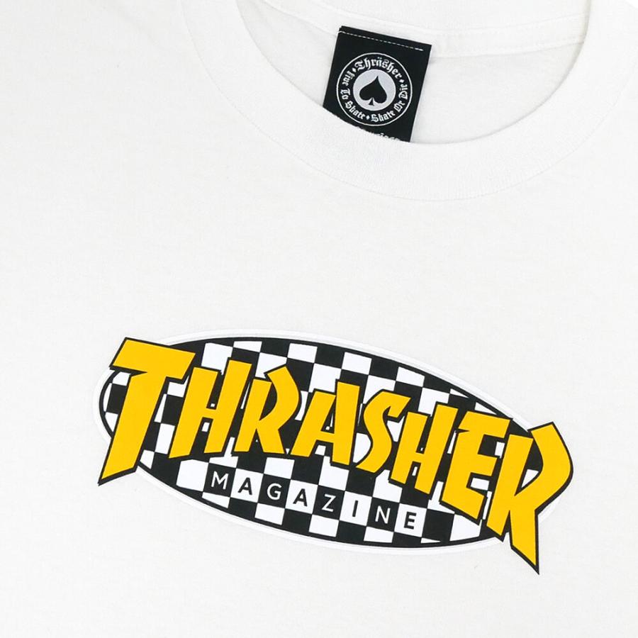 Thrasher スケートボード Tシャツ ホワイト Thrasher Magazine SKATE GOAT LOGO Skateboard T Shirt WHITE