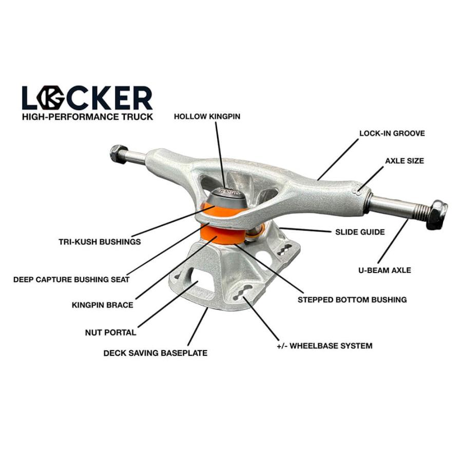 GRIND KING TRUCK グラインドキング トラック LOCKER 8.25 シルバー
