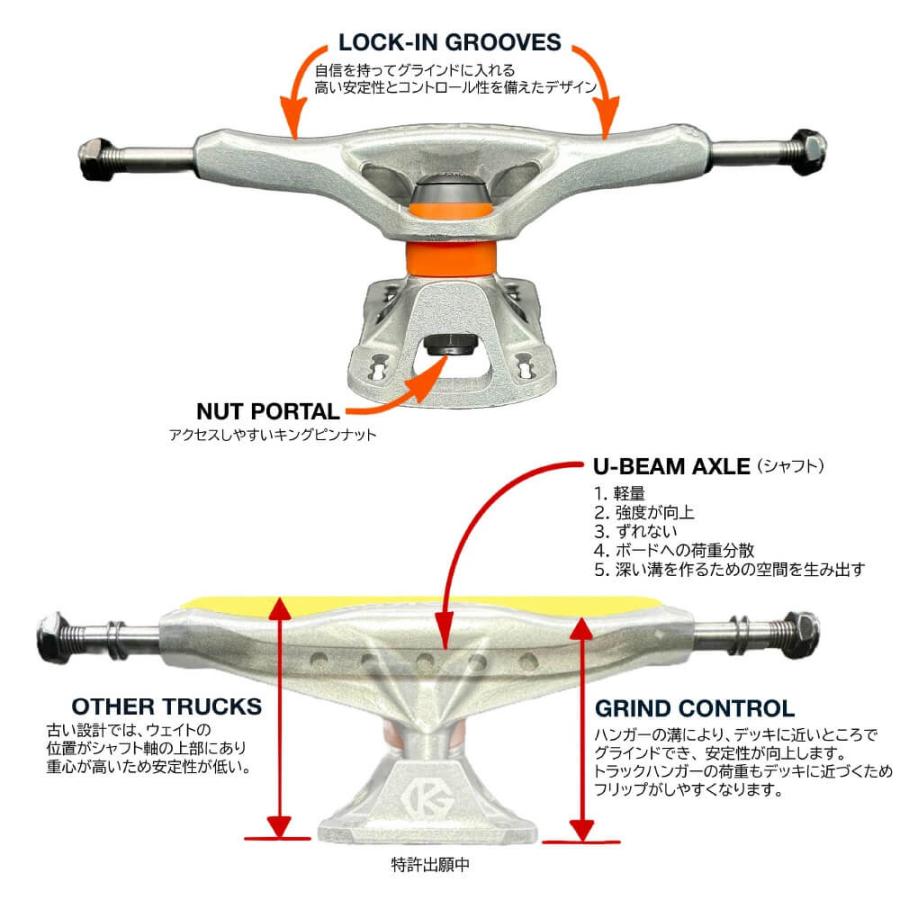 GRIND KING TRUCK グラインドキング トラック LOCKER 8.25 シルバー