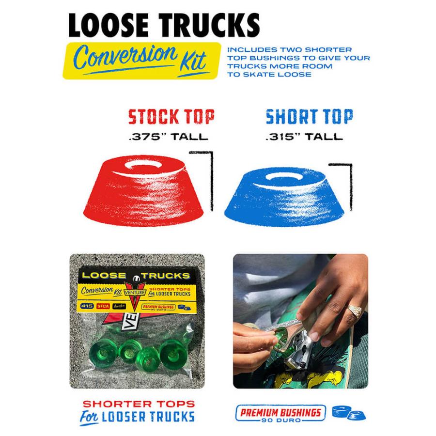 VENTURE TRUCK ベンチャー トラック TEAM EDITIONS LOOSE TRUCKS 5.6 HI シルバー スケートボード スケボー｜cs-skate｜07