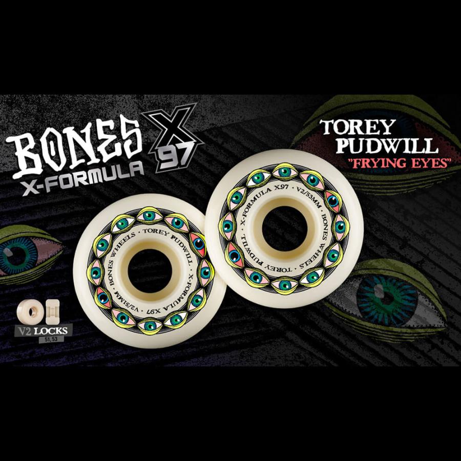 スケートボード BONES X-FORMULA V2 53mm 97a BONES WHEEL ボーンズ ウィール X-FORMULA 97A V2 LOCKS TOREY PUDWILL