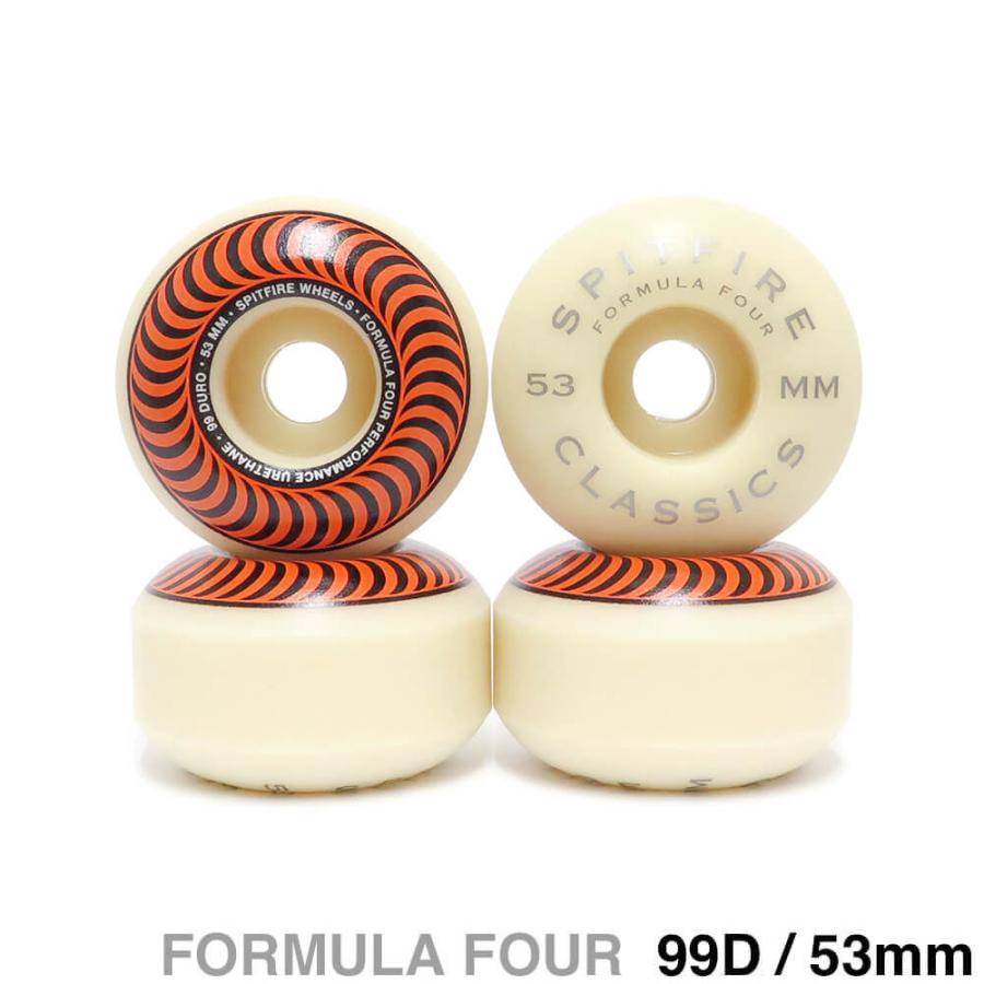 SPITFIRE WHEEL スピットファイヤー ウィール FORMULA FOUR (F4) CLASSIC 99D ORANGE 53mm スケートボード スケボー｜cs-skate