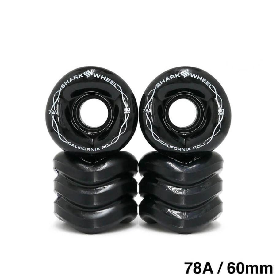 SHARK WEEL シャークウィール 60mm 78A Black 黒 Shark Wheel 60 mm California Roll Black Wheels for