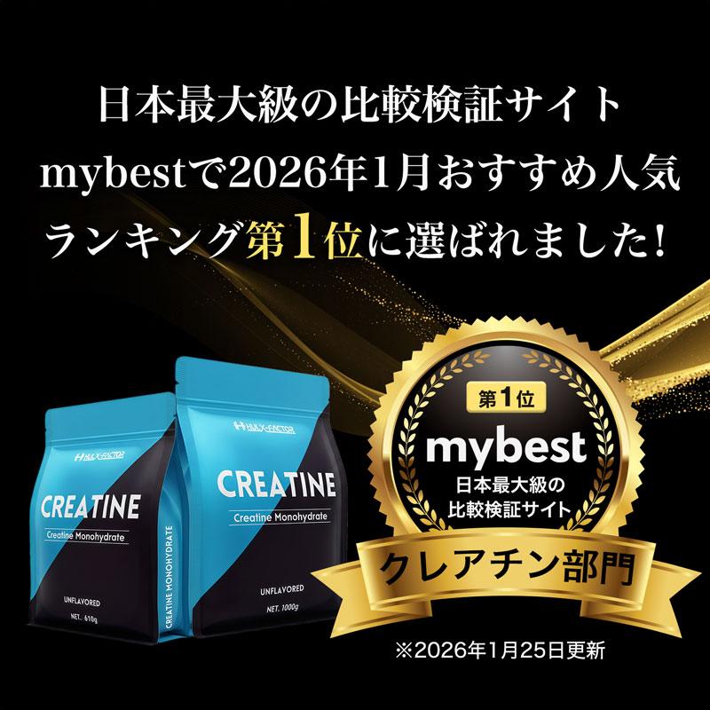 高純度99.9% クレアチン モノハイドレート 610g 2袋セット ハルクファクター ピュア パウダー 無添加 ノンフレーバー 専用スプーン付き | ハルクファクター | 02