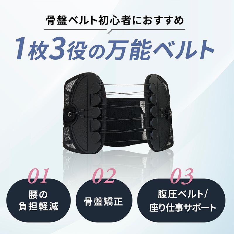 腰痛ベルト 腰 サポーター メンズゴルフベルト 姿勢矯正 反り腰 猫背 薄型 軽量 ハルクファクター 腰用サポーター 骨盤矯正 コルセット ぎっくり腰 通気性_5