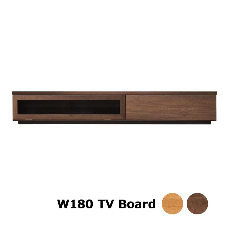 テレビボード TV台 幅180 収納 フルスライドレール スリム ローボード 完成品 テレビラック 木製 ブラウン ナチュラル | 