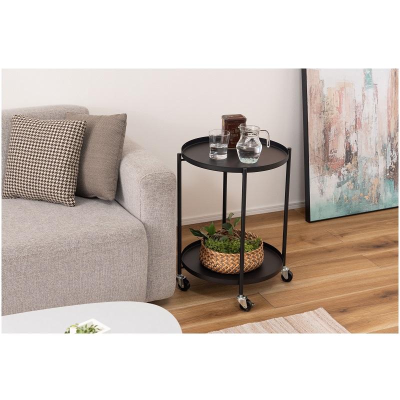 トレーテーブル サイドテーブル キャスター付き 収納 丸 小さい おしゃれ 室内 丸テーブル ミニテーブル |  | 03