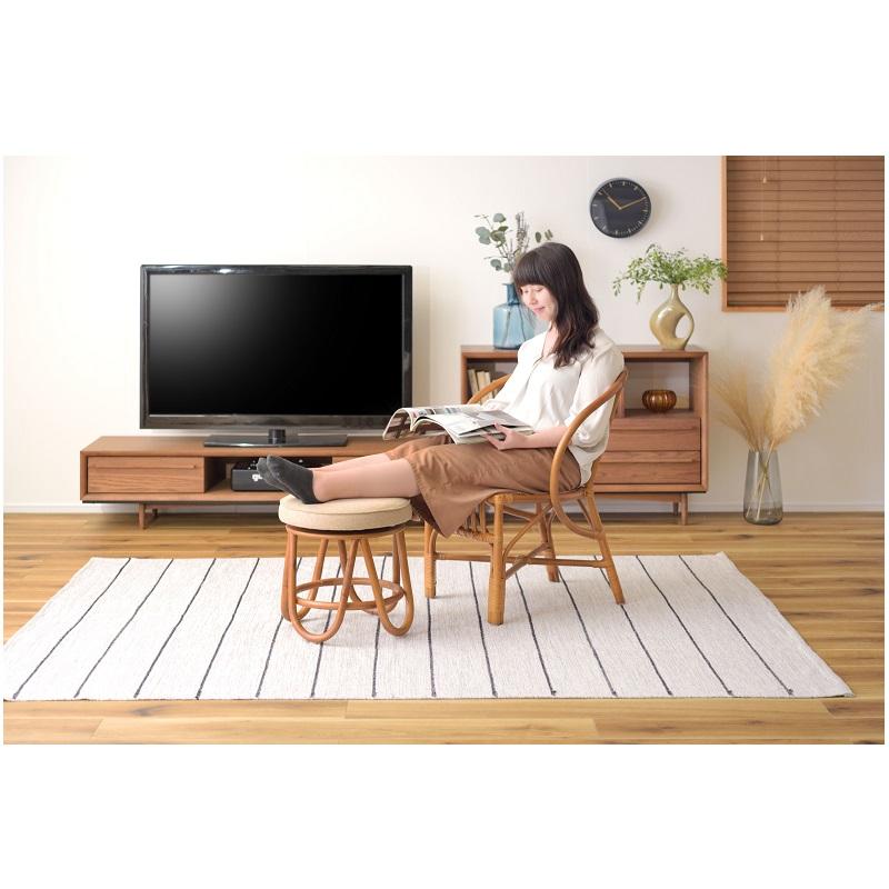 スツール 回転 丸 ラタンチェア おしゃれ ラウンド 回転式チェア 藤 円