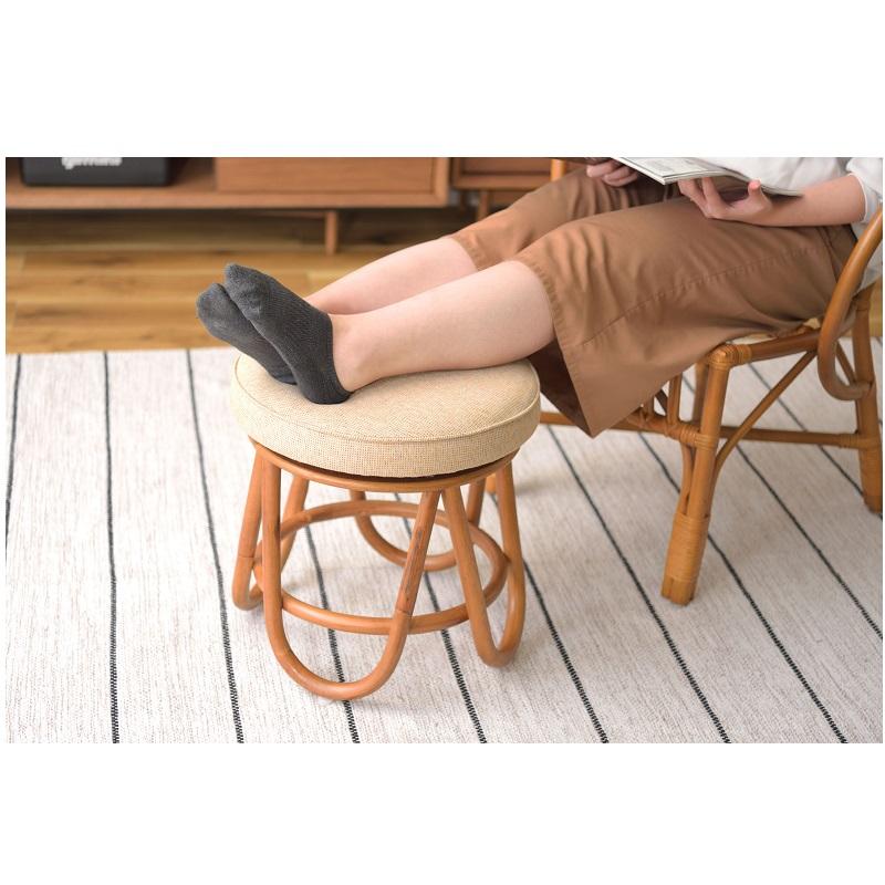 スツール 回転 丸 ラタンチェア おしゃれ ラウンド 回転式チェア 藤 円