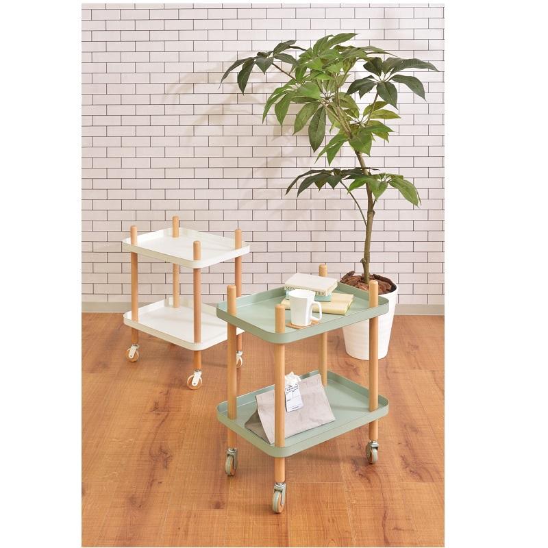 ワゴン 収納 キャスター付き おしゃれ 棚 ラック ワゴンテーブル キッチンワゴン ワゴンラック 天然木 | 