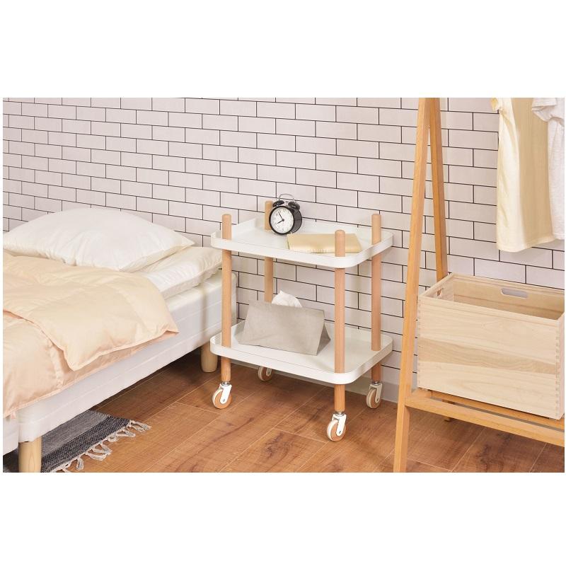 ワゴン 収納 キャスター付き おしゃれ 棚 ラック ワゴンテーブル キッチンワゴン ワゴンラック 天然木 |  | 02