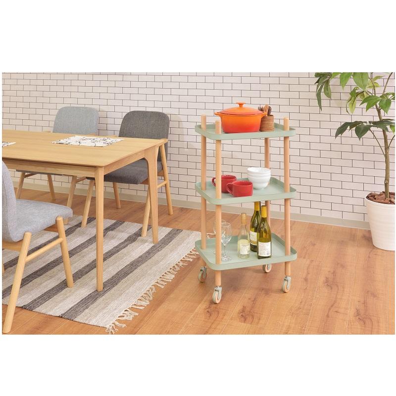 ワゴン 収納 キャスター付き おしゃれ 棚 ラック ワゴンテーブル キッチンワゴン ワゴンラック 天然木 |  | 06