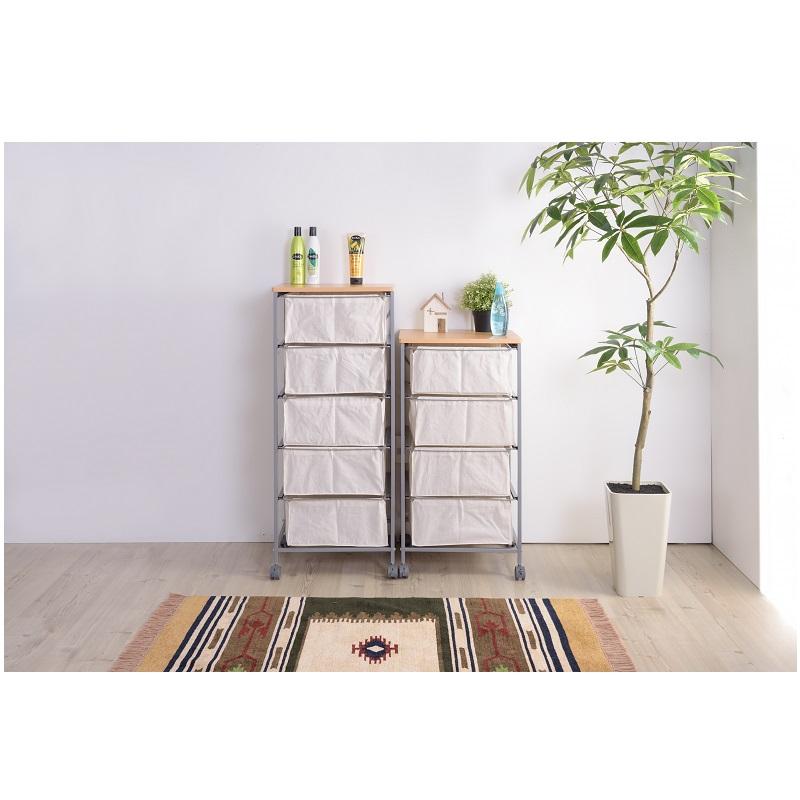 チェスト キャスター付き 5段 布製 天板付き おしゃれ 衣類収納 洗面所