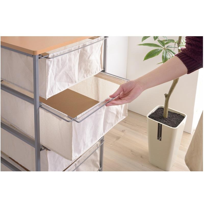 チェスト キャスター付き 5段 布製 天板付き おしゃれ 衣類収納 洗面所