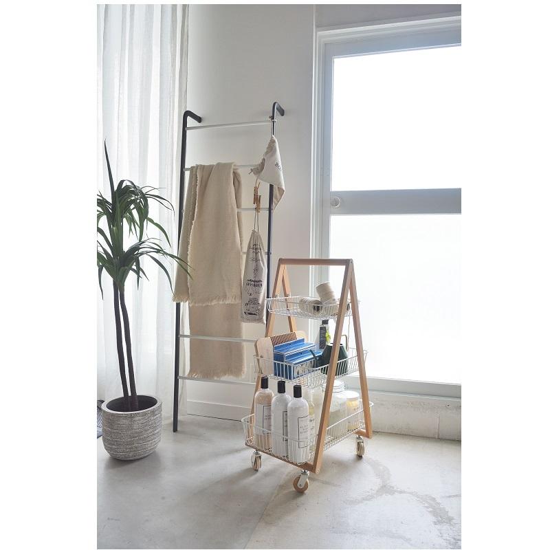 バスケットワゴン キャスター付き 3段 ワゴン ラック キッチンワゴン バスケット 天然木 ナチュラル シンプル |  | 04