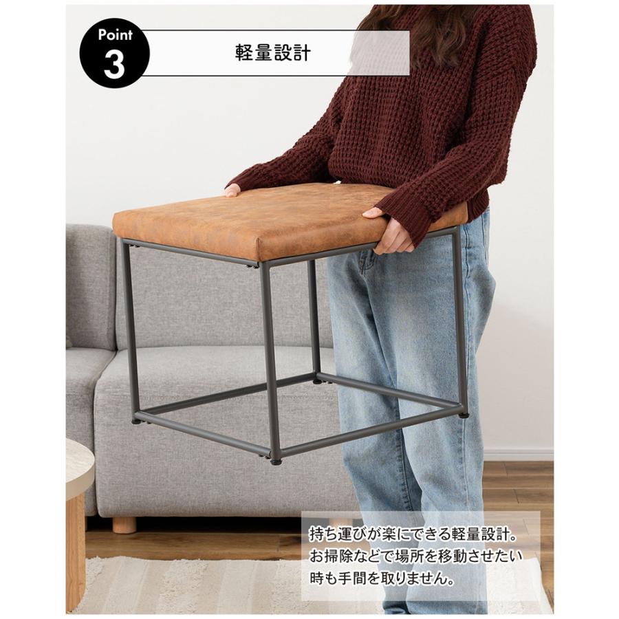 スツール 椅子 イス オットマン おしゃれ 背もたれなし コンパクト クロスレザー モダン 脚置き台 一人掛け 四角 正方形 リビング 待合室 玄関 ブラック 黒 北欧 |  | 04