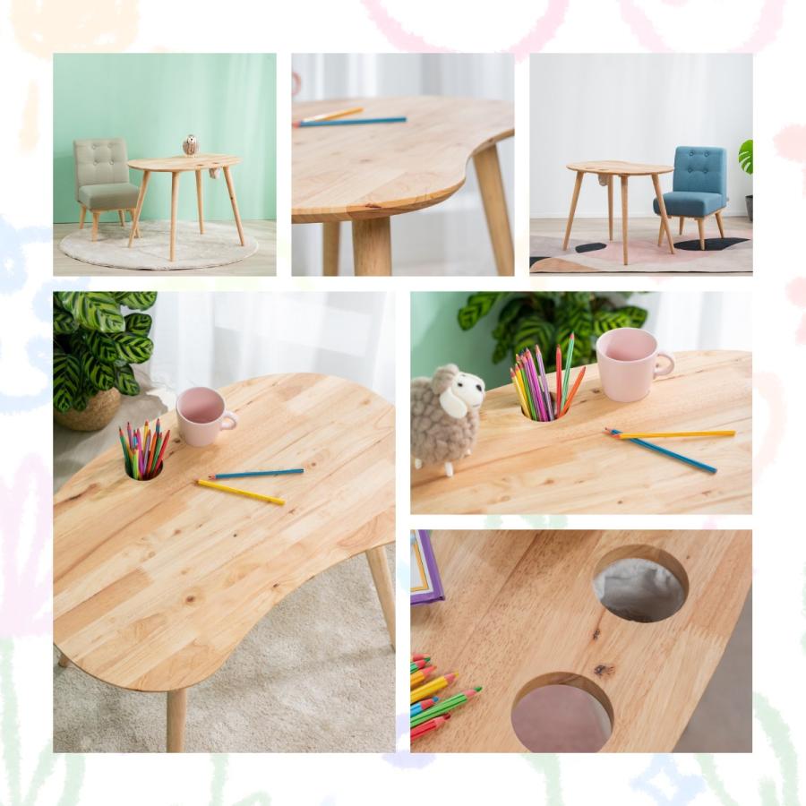 キッズデスク＆テーブルセット 2点セット 角丸 カップホルダー付き 木製 軽量 キッズ＆デスク2点セット 学習デスク 学習机 キッズテーブル 子供用テーブル 子供 |  | 05