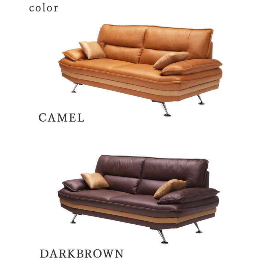 ソファ レザーファブリック 3人掛け 耐久性 ウレタンフォーム 硬め リビングソファ シンプル ブラウン |  | 01