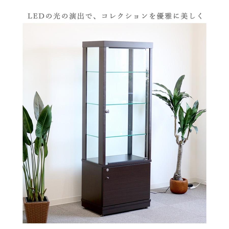 コレクションケース LED 4段 ガラス おしゃれ スリム 幅60 高さ172 コレクションボード キャスター付き ガラスケース |  | 01