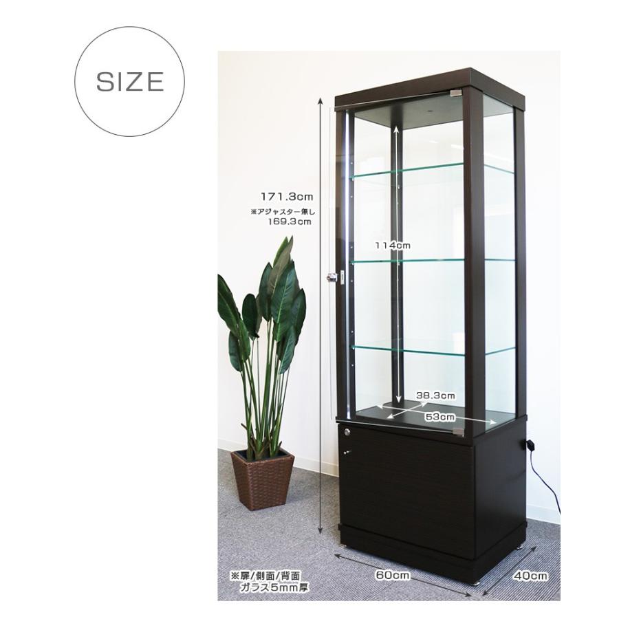 コレクションケース LED 4段 ガラス おしゃれ スリム 幅60 高さ172 コレクションボード キャスター付き ガラスケース |  | 06
