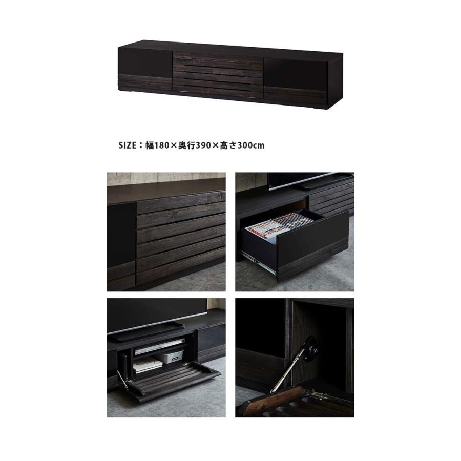 テレビ台 ローボード 180 おしゃれ ブラック 収納 木製 大川家具 日本製 和風 モダン TVボード |  | 01