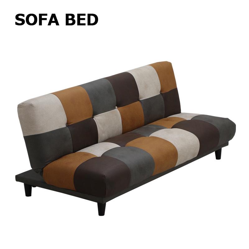ベッド ソファーベッド リクライニング 折りたたみ ローソファー 省スペース パッチワーク ファブリック おしゃれ | 