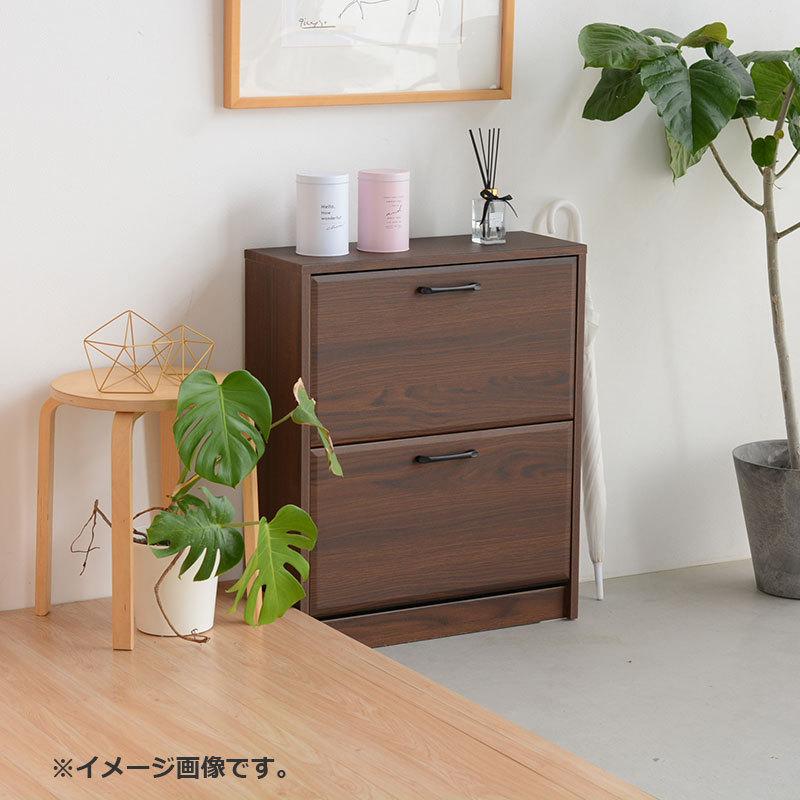 シューズボックス スリム 靴箱 薄型 収納 玄関収納 おしゃれ 北欧 ナチュラル ブラウン 木製 完成品 |  | 05