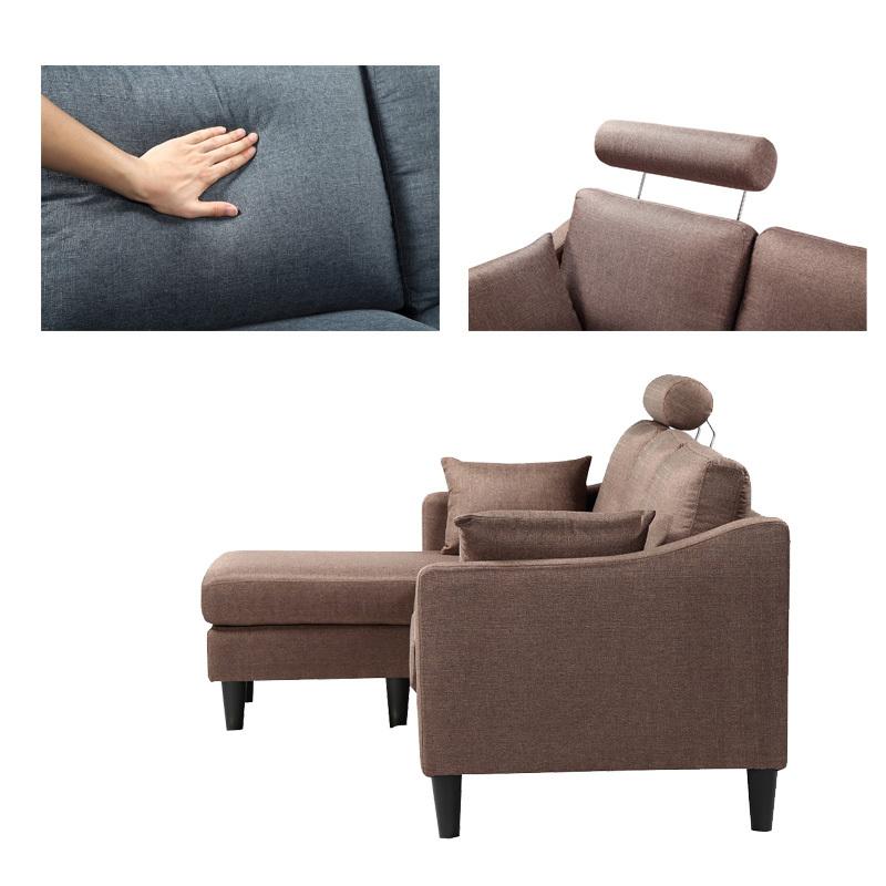 ソファ 3人掛け カウチソファ ファブリック ヘッドレスト付き 肘付き クッション付き 左右入れ替え可 |  | 01