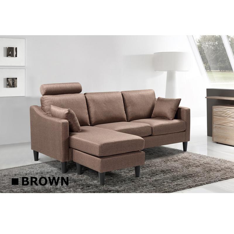 ソファ 3人掛け カウチソファ ファブリック ヘッドレスト付き 肘付き クッション付き 左右入れ替え可 |  | 06