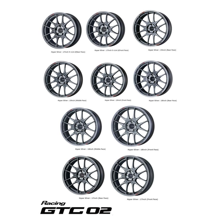 [送料無料] ENKEI GTC02 17in 8J＋42 4H100 セット ENKEI（エンケイ） 17インチ 5H100 8J 8J+42 5穴 ホイール 【2本セット