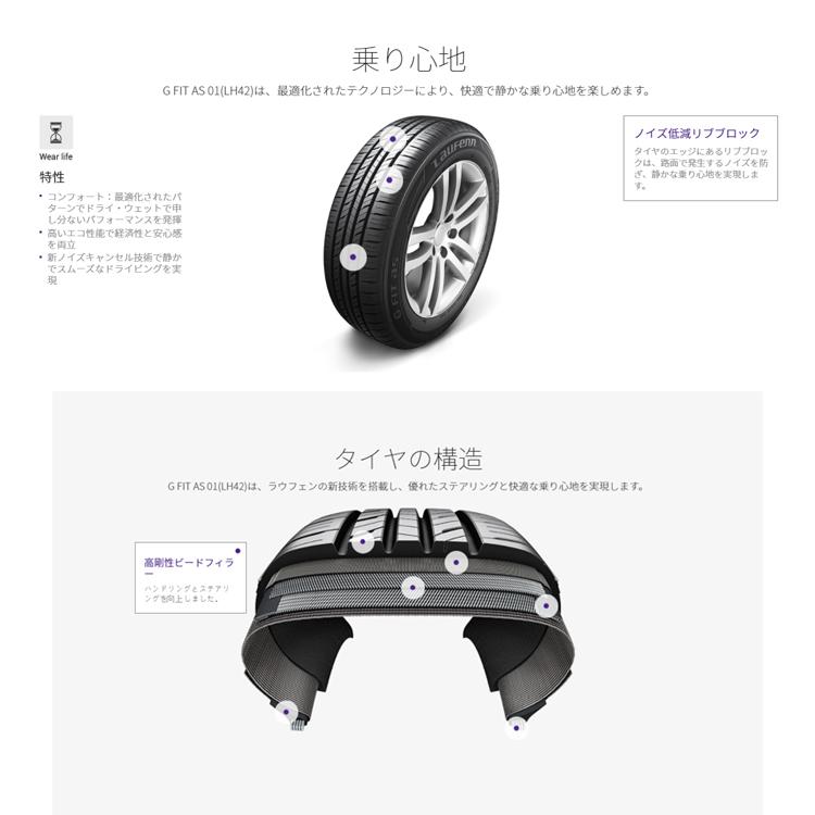 205/60R16 92V 【4本セット 新品】 送料無料 ハンコック ラウフェン サマータイヤ Hankook LAUFENN G FIT AS-01 LH42 (16インチ)_2