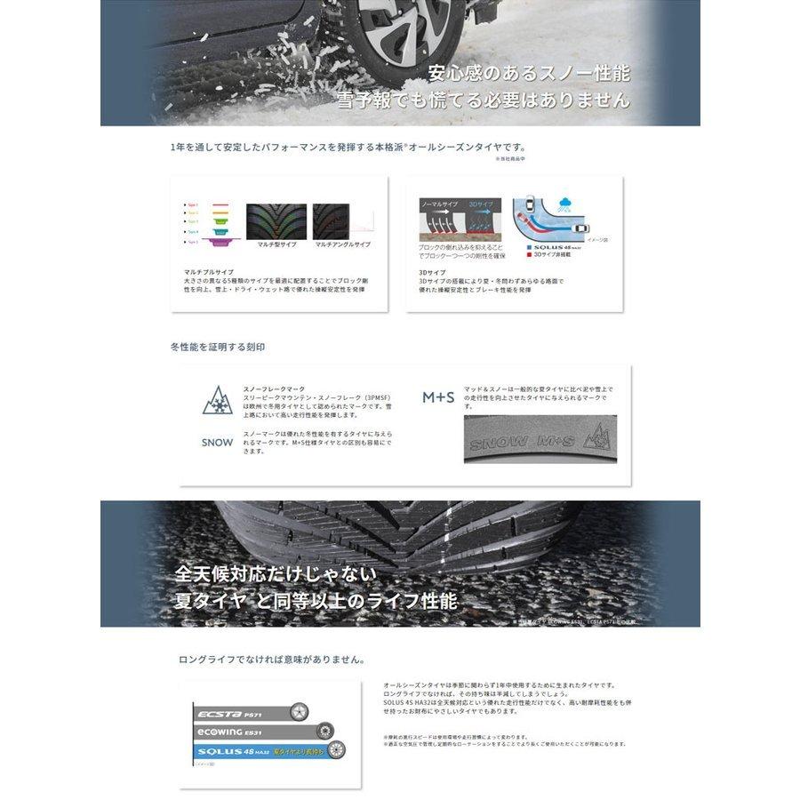185/60R15 88H XL 【2本セット 新品】 送料無料 クムホ タイヤ サマータイヤ KUMHO TIRE SOLUS 4S HA32 (15インチ)の画像