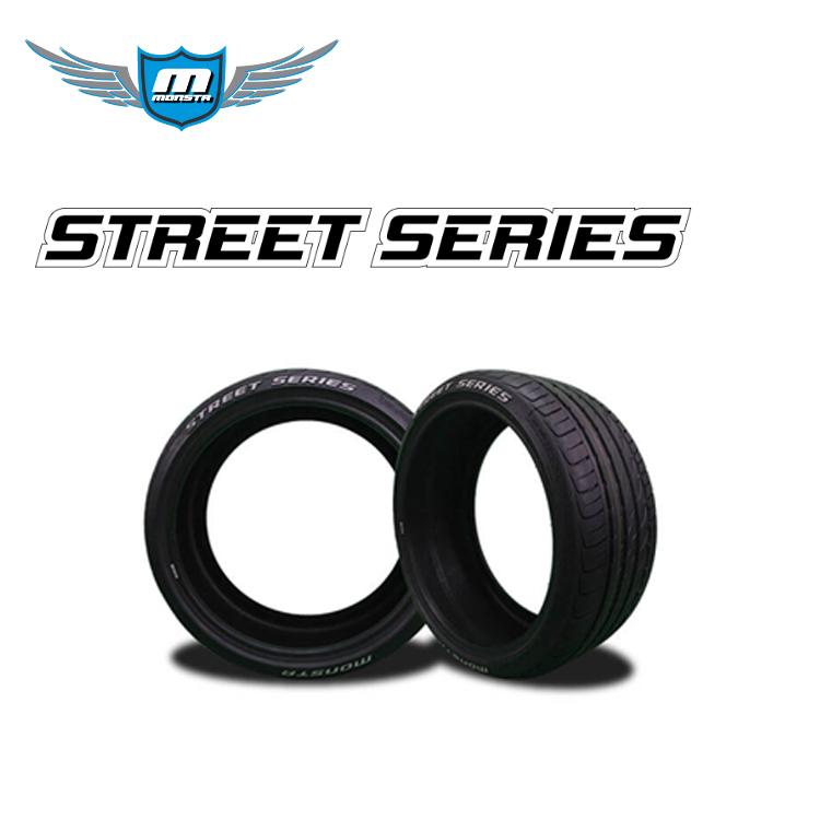 送料無料 モンスタタイヤ 夏 ホワイトレター 【4本セット 新品】 MONSTA TYRES STREET SERIES ストリートシリーズ