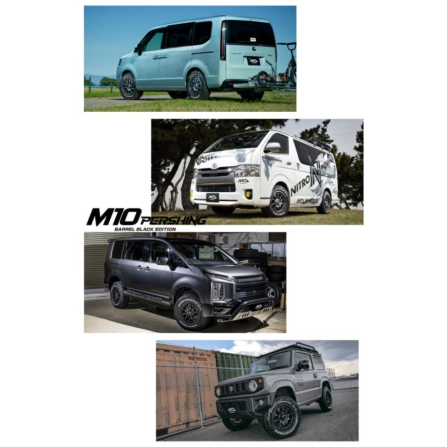 17インチ 6H139.7 8J 8J+20 6穴 ホイール 【1本単品 新品】 バレルブラック M10 PERSHING BARREL BLACK EDITION 送料無料 ナイトロパワーの画像
