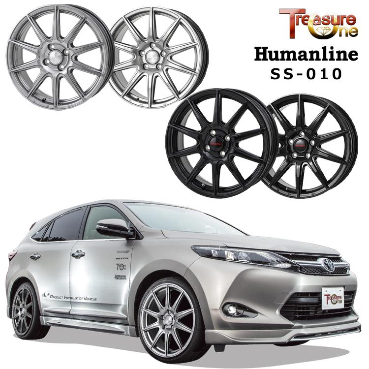 15インチ 4H100 5.5J 5.5J+38 4穴 ホイール 【1本単品 新品】 ブラック Humanline SS-010 送料無料 トレジャーワン_1