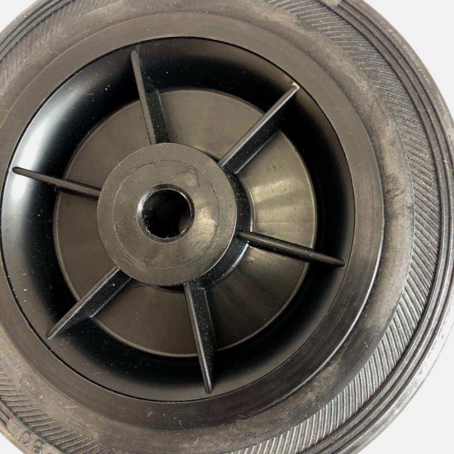 150mm ニューソリッドタイヤ シャフト径12mm ゴム車輪プラホイール