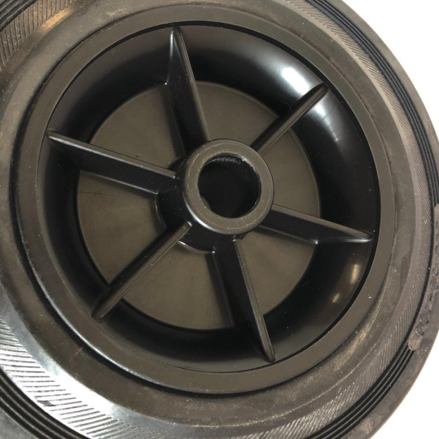 200mm ニューソリッドタイヤ シャフト径20mm ゴム車輪プラホイール